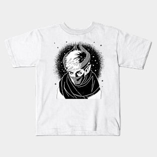 Cyberpunk Tiefling (B&W) Kids T-Shirt